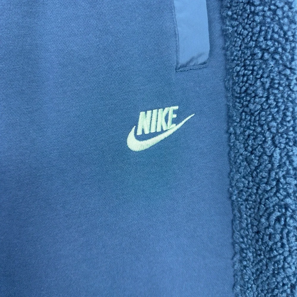 Nike Pants Girl L Blue Fleece Panel Elastic Waist Athletic Sports Casual Joggers